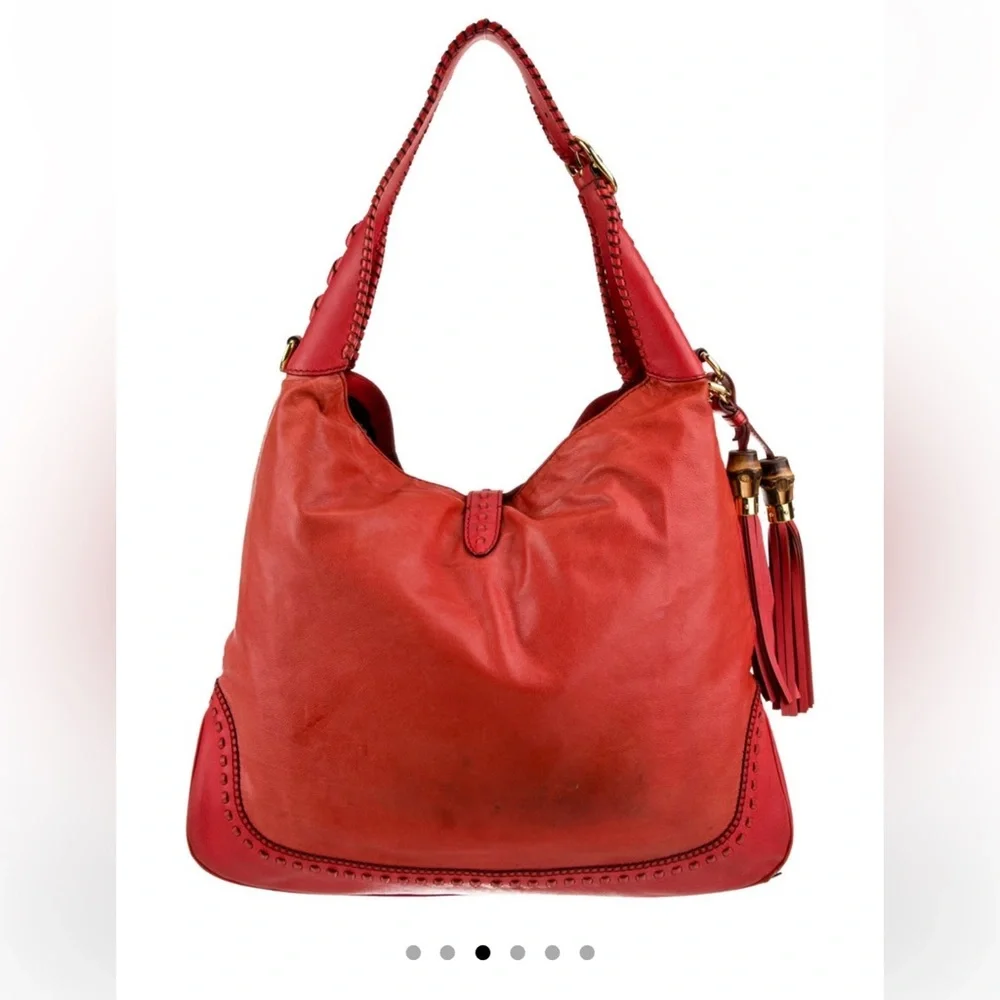 Gucci Red Bamboo Hobo Bag - Picture 3 of 14